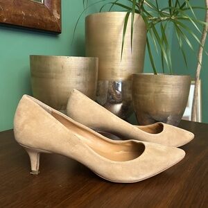 J. Crew Camel Tan Suede Kitten Heel Pumps Women’s 7.5
